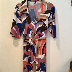 T Tahari tricolor geometric dress